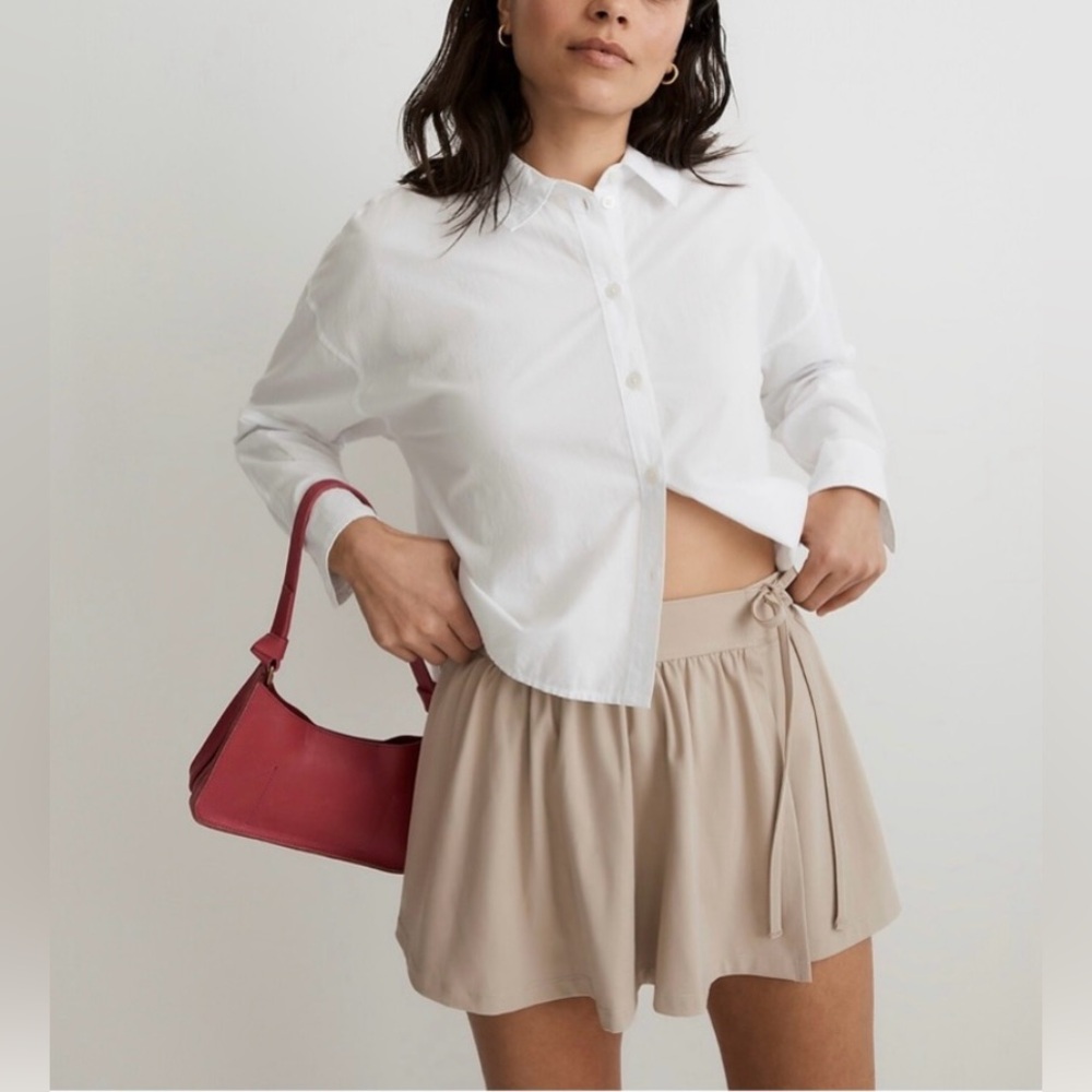 Madewell‎ MWL Flex Wrap Skort in Wet Sand Sandstone Beige Tan Women's Medium